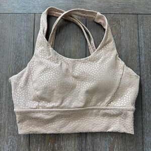 EUC BuffBunny Light Tan Rosa Gold Bossy Sports Bra